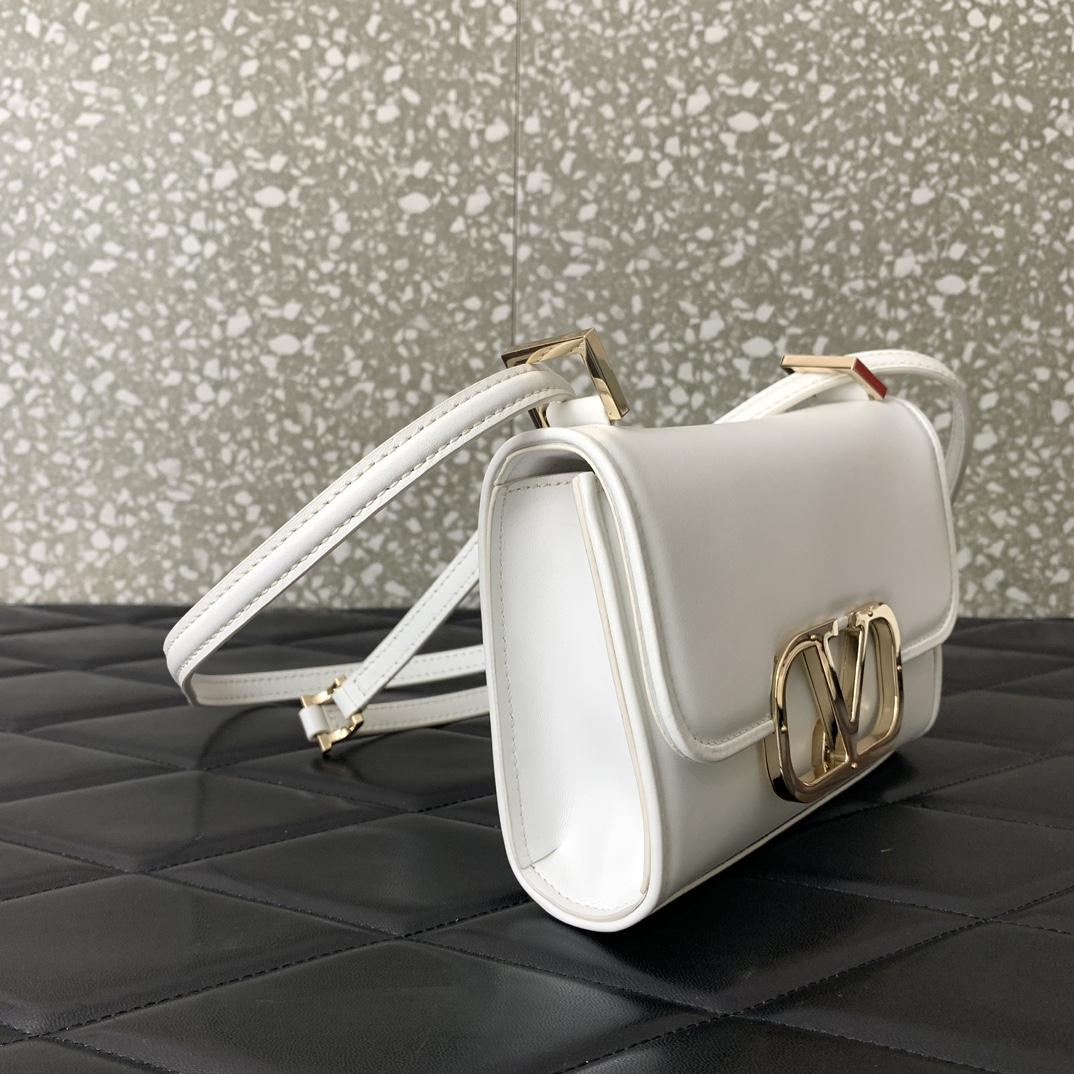 Valenti Small VLogo Type Shoulder Bag In Calfskin - FashionPlug