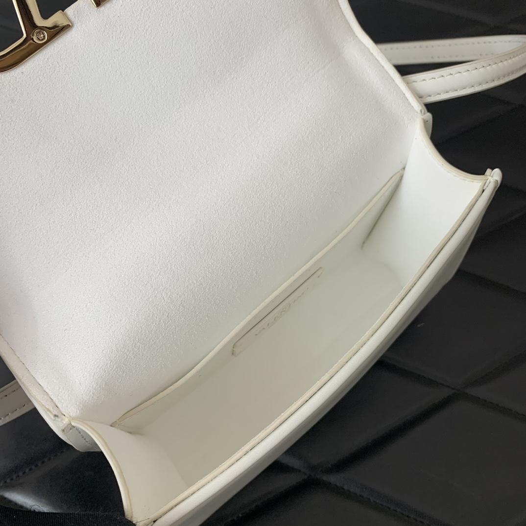 Valenti Small VLogo Type Shoulder Bag In Calfskin - FashionPlug