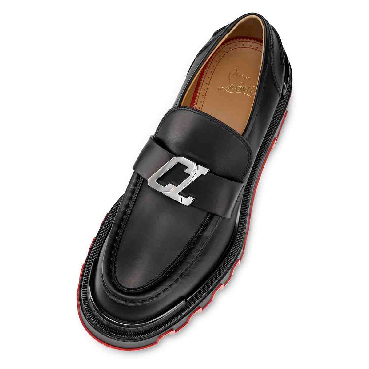 Christian Louboutin CL Moc Dune Loafers - Calf leather - Black - FashionPlug