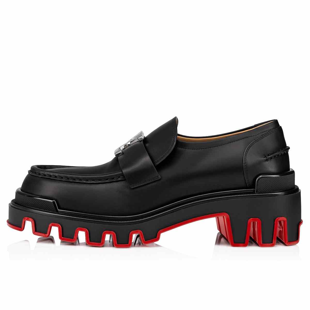 Christian Louboutin CL Moc Dune Loafers - Calf leather - Black - FashionPlug