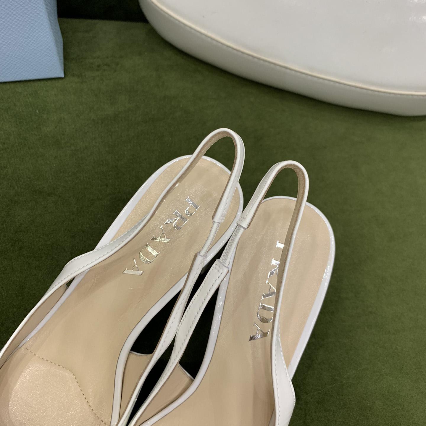 Prada Patent-leather Slingback Pumps - FashionPlug