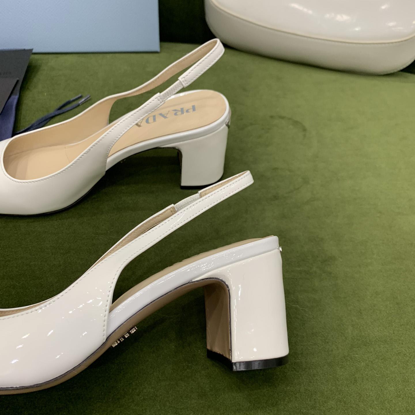 Prada Patent-leather Slingback Pumps - FashionPlug