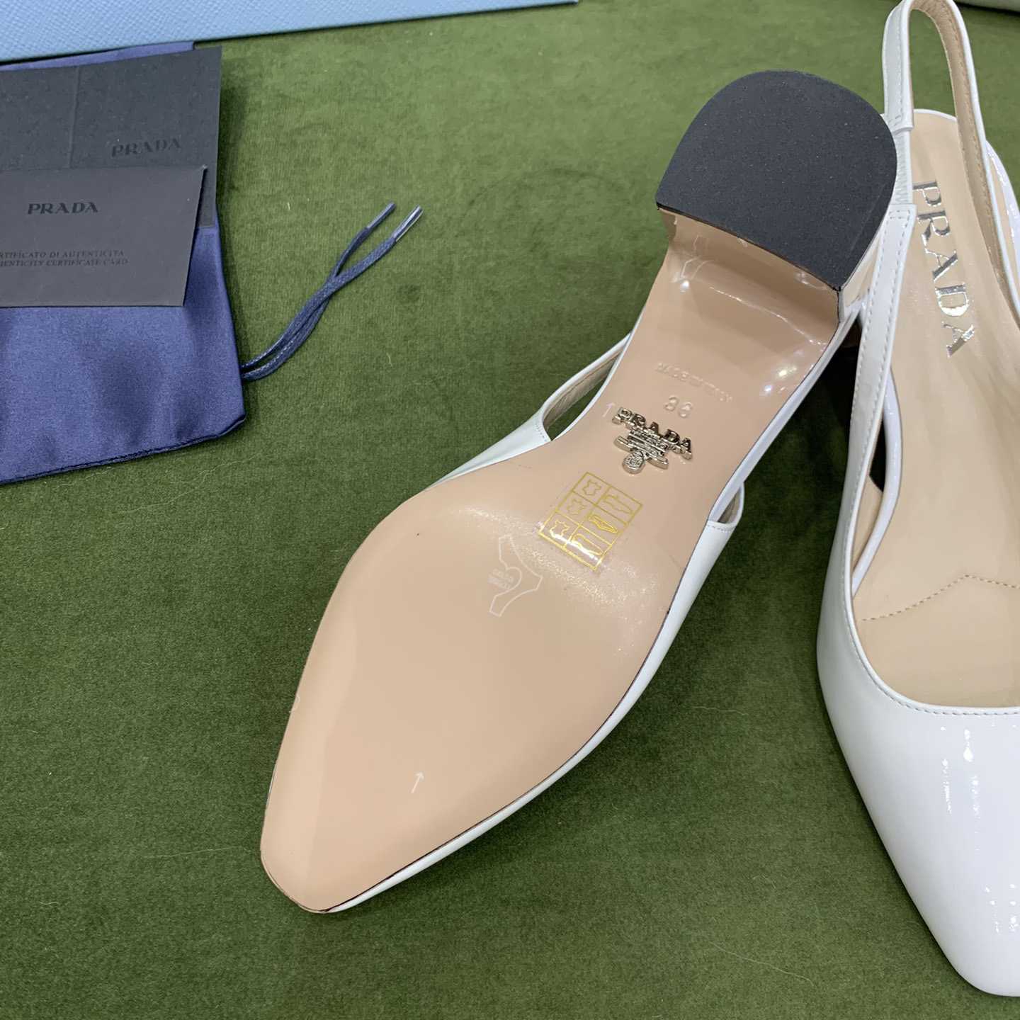Prada Patent-leather Slingback Pumps - FashionPlug