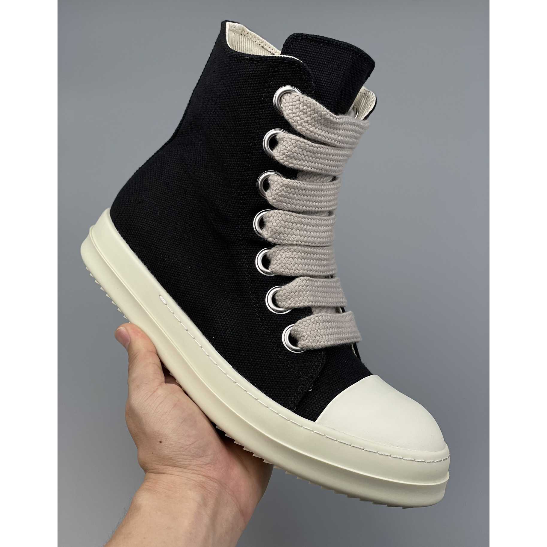 Rick Owens High-Top Sneakers - FashionPlug