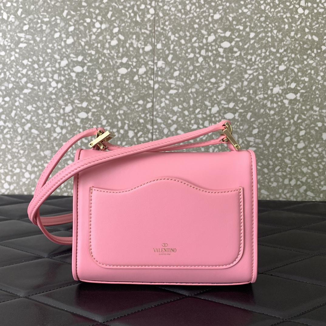 Valenti Small VLogo Type Shoulder Bag In Calfskin - FashionPlug