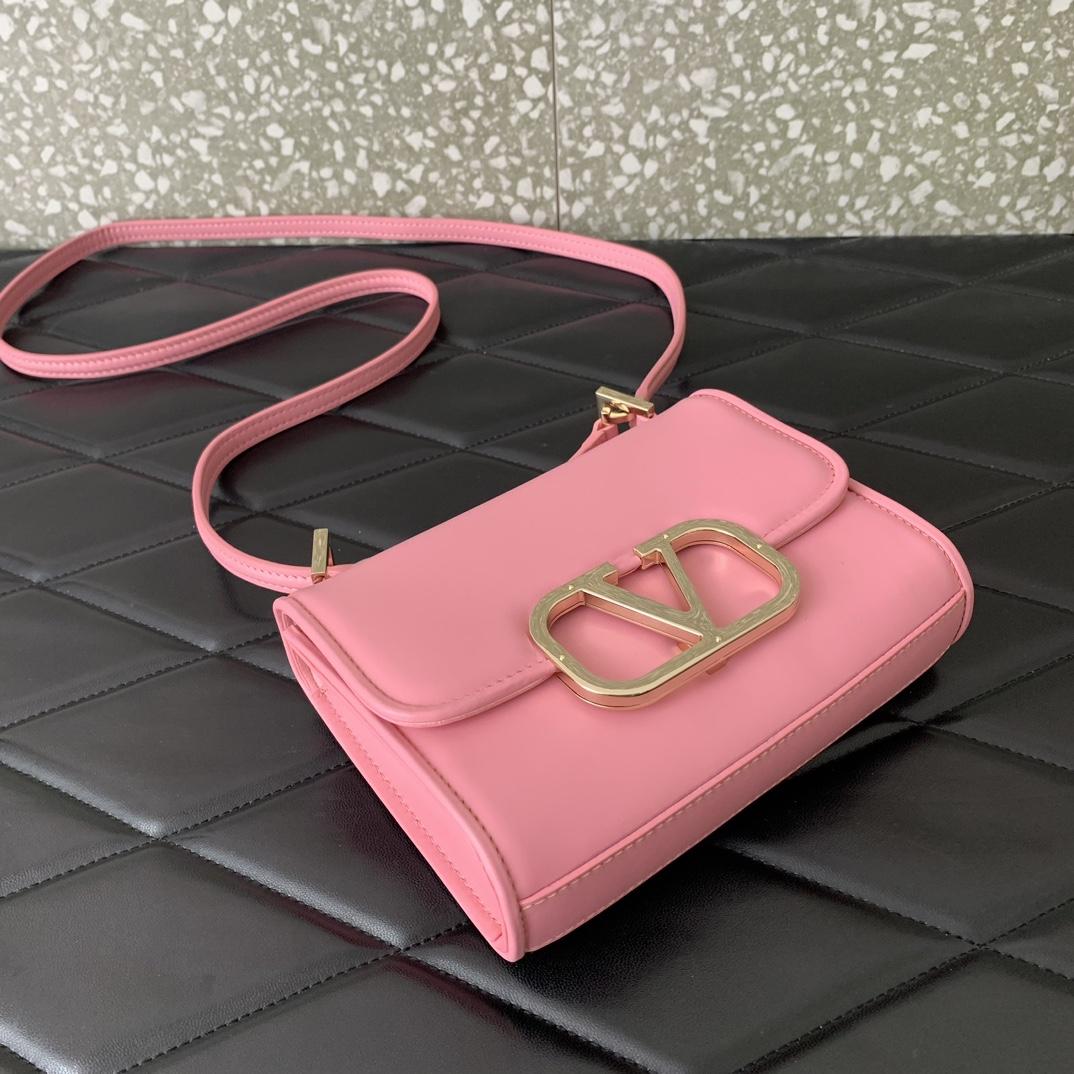 Valenti Small VLogo Type Shoulder Bag In Calfskin - FashionPlug