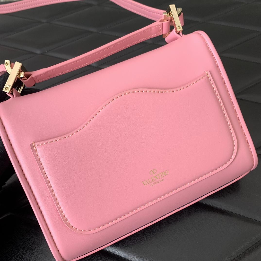 Valenti Small VLogo Type Shoulder Bag In Calfskin - FashionPlug
