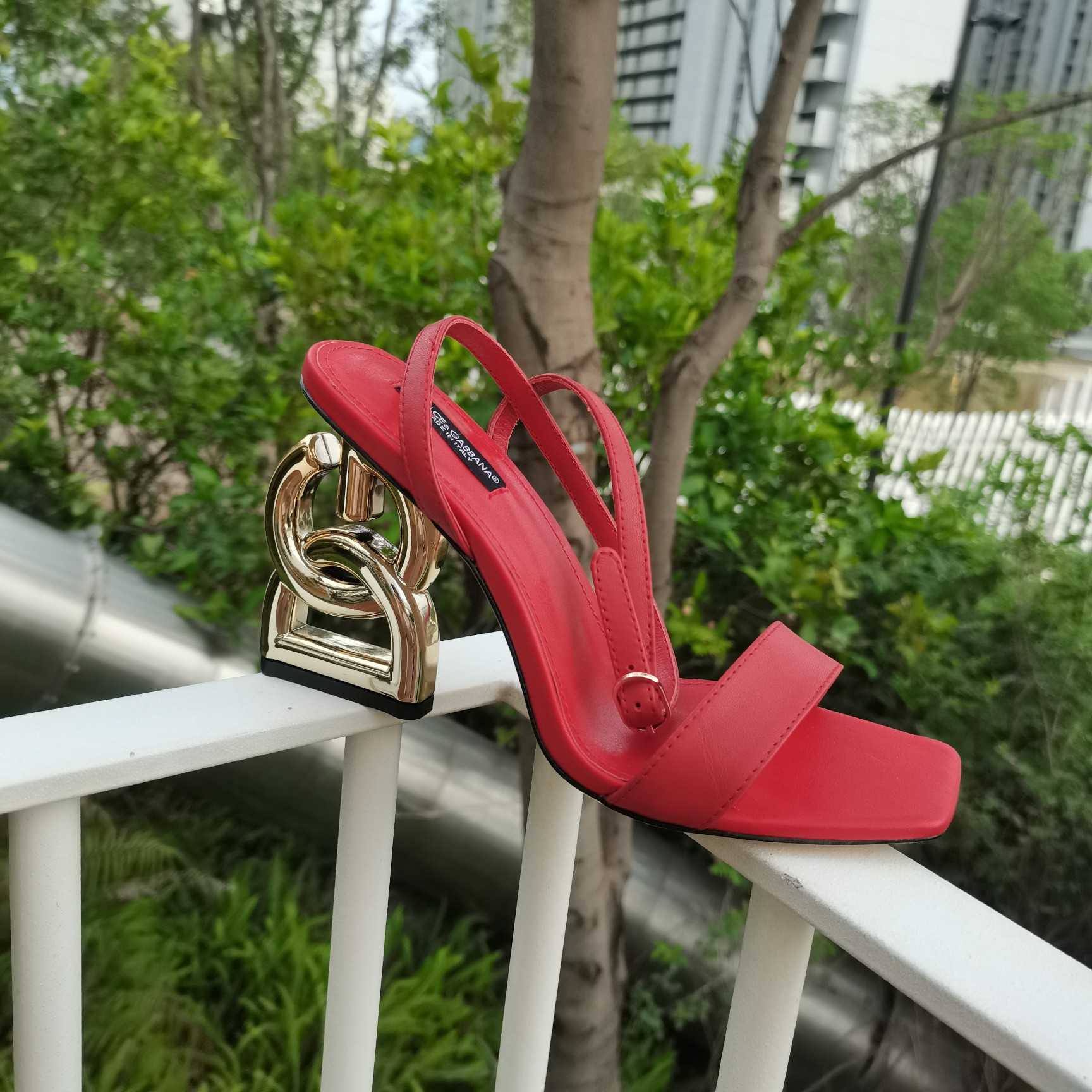 Dolce & Gabbana Keira DG Heel Sandals - FashionPlug