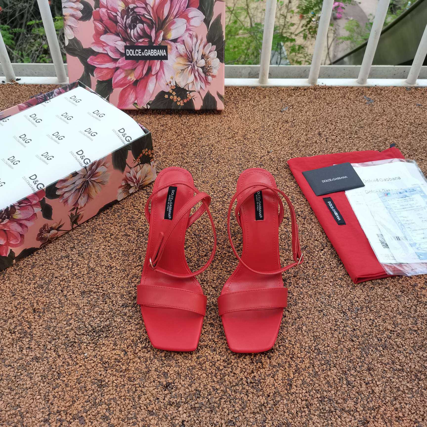 Dolce & Gabbana Keira DG Heel Sandals - FashionPlug