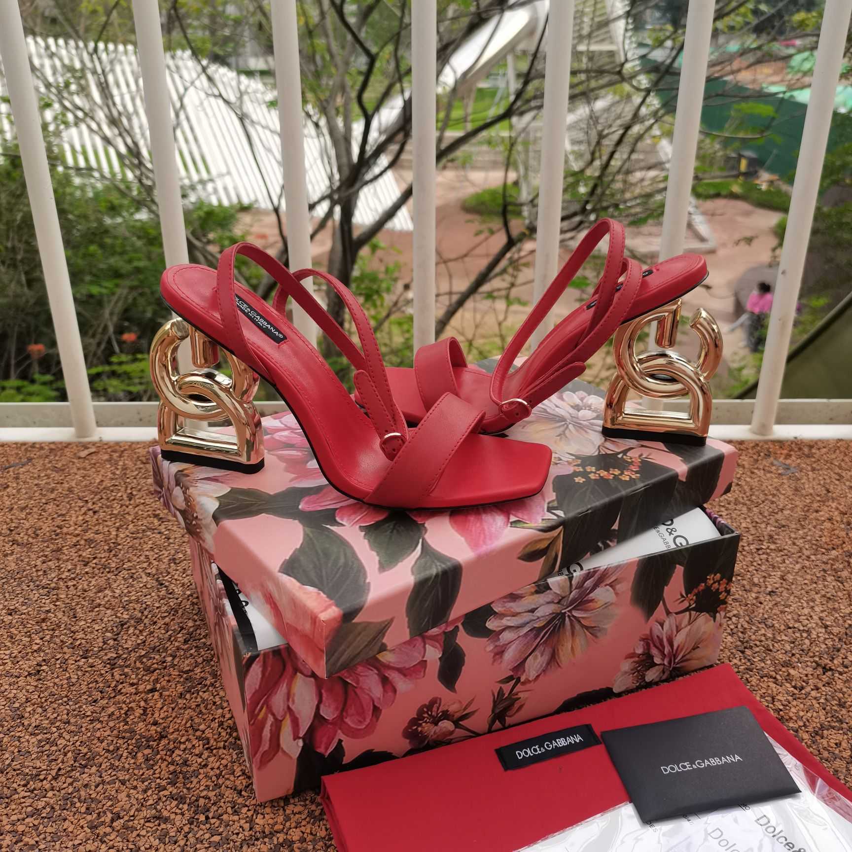 Dolce & Gabbana Keira DG Heel Sandals - FashionPlug