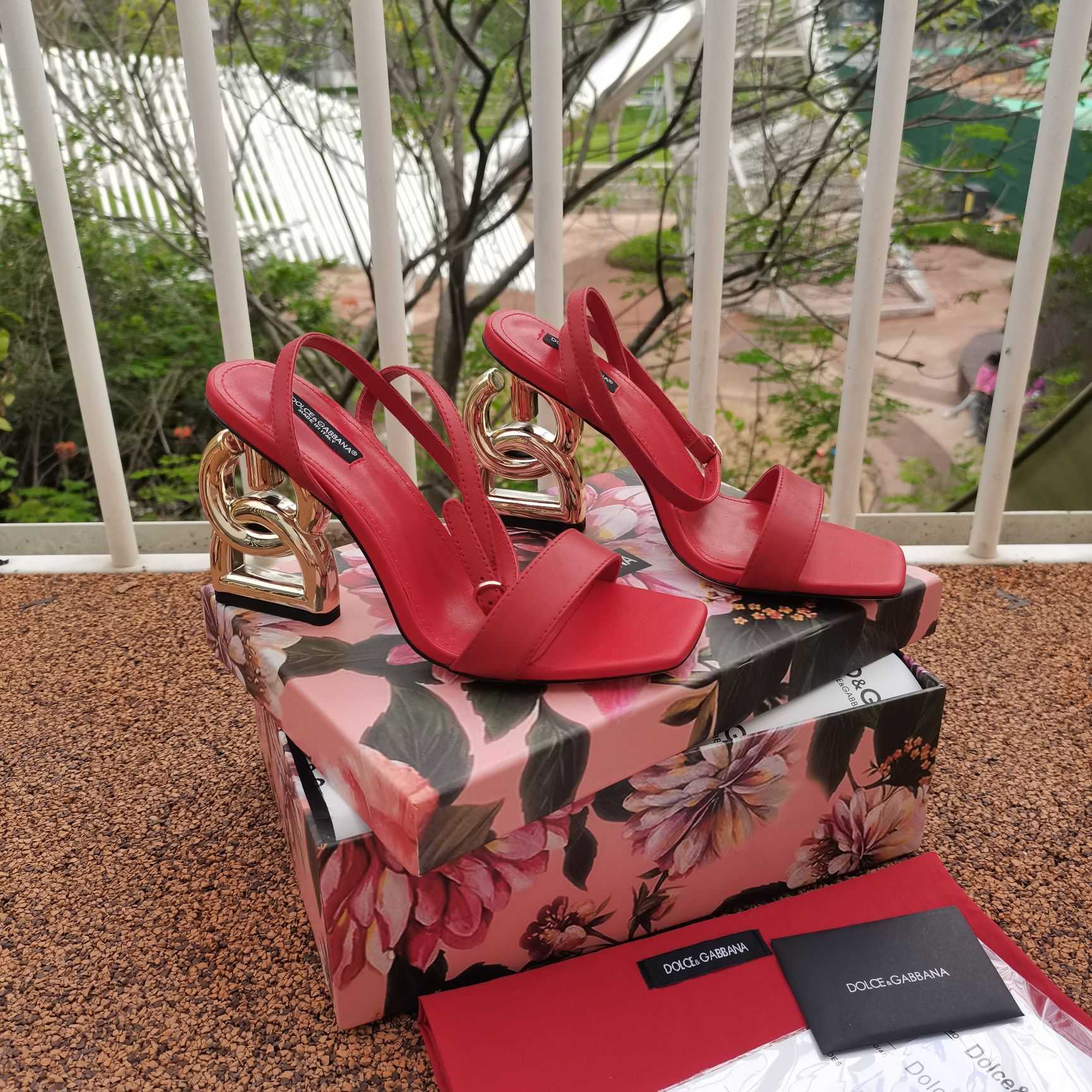 Dolce & Gabbana Keira DG Heel Sandals - FashionPlug