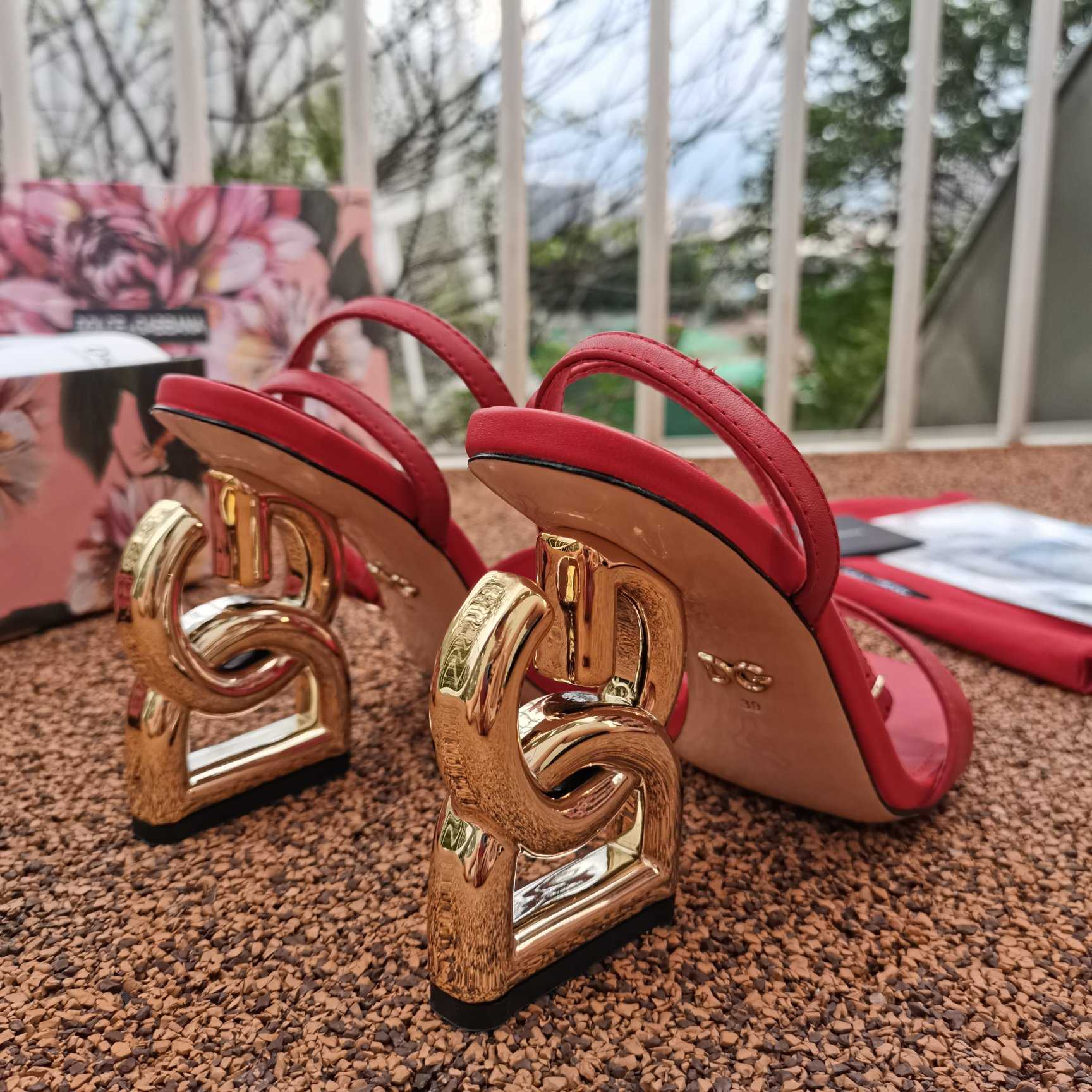 Dolce & Gabbana Keira DG Heel Sandals - FashionPlug