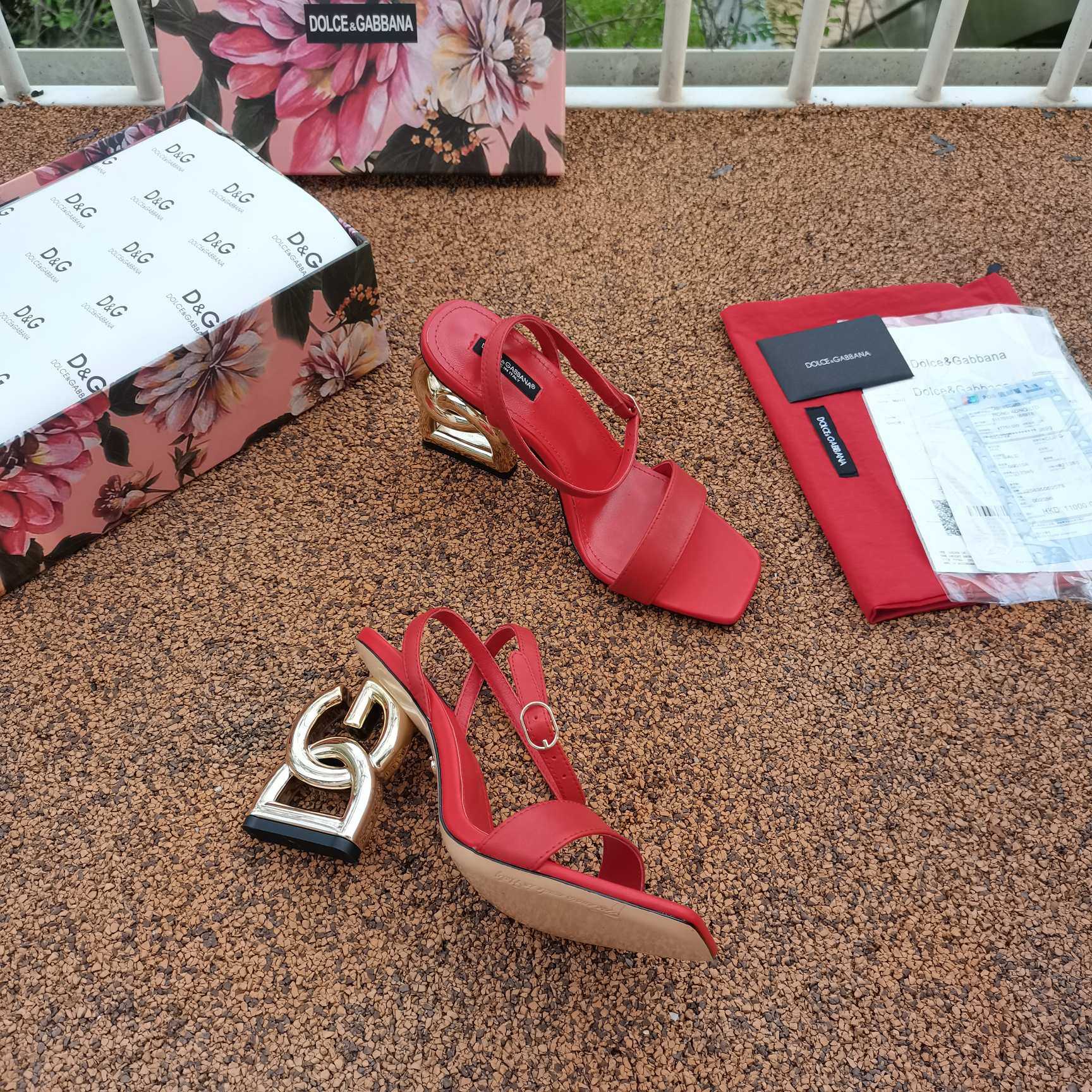 Dolce & Gabbana Keira DG Heel Sandals - FashionPlug