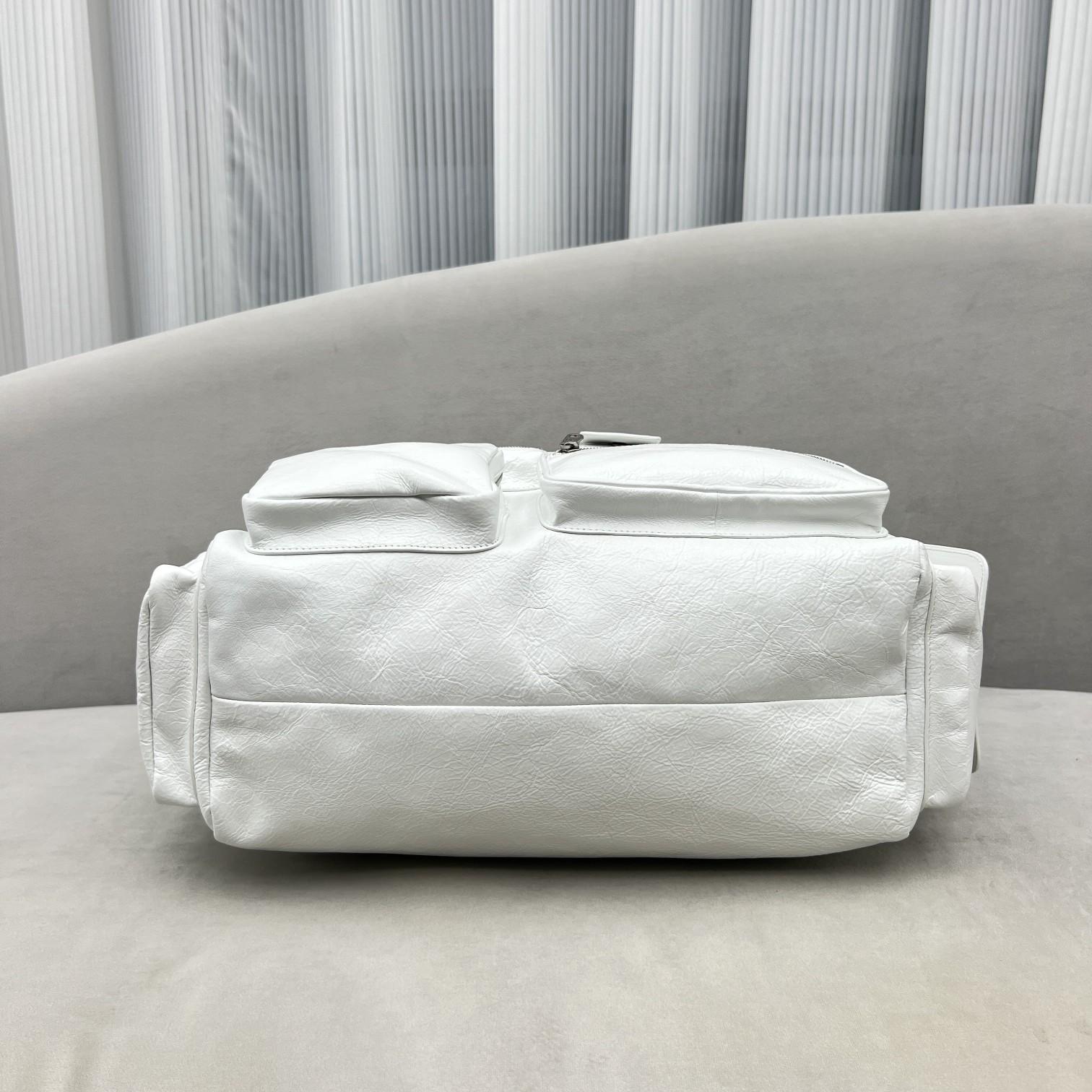 Balenciaga Logo Zipped Shoulder Bag(40x28x18cm) - FashionPlug