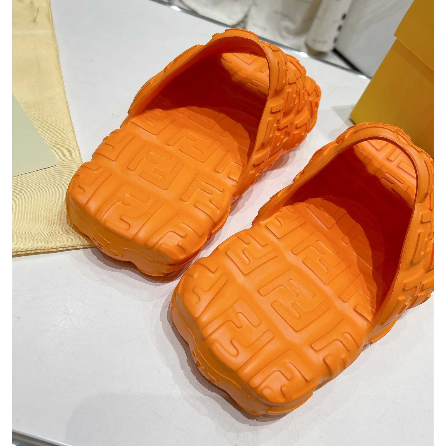 Fendi Cloud Slides Orange Rubber Slides - FashionPlug