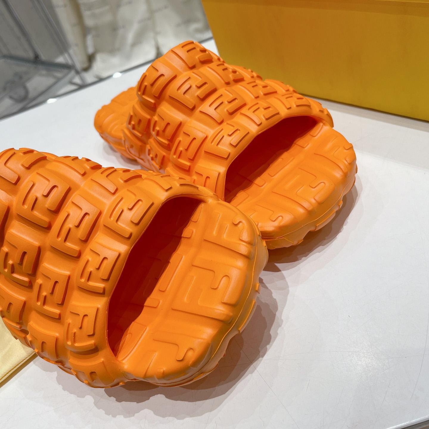 Fendi Cloud Slides Orange Rubber Slides - FashionPlug