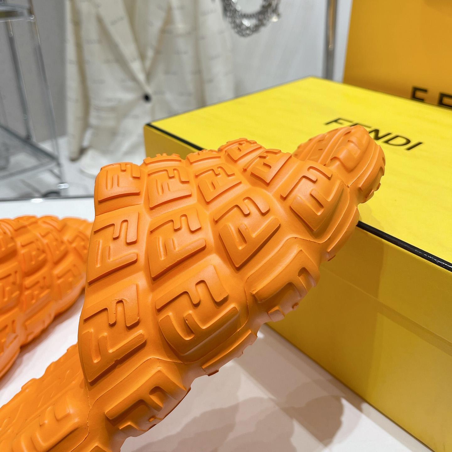 Fendi Cloud Slides Orange Rubber Slides - FashionPlug