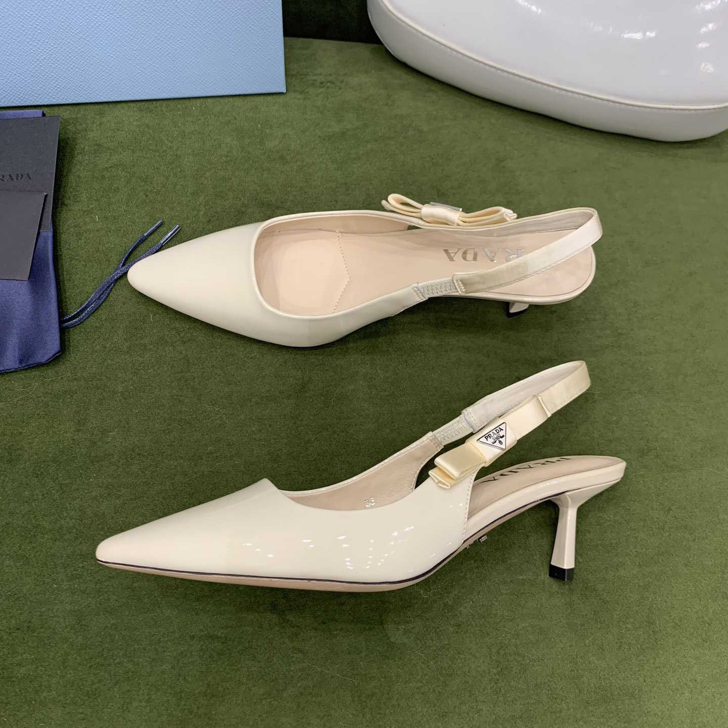 Prada Patent Leather Slingbacks - FashionPlug