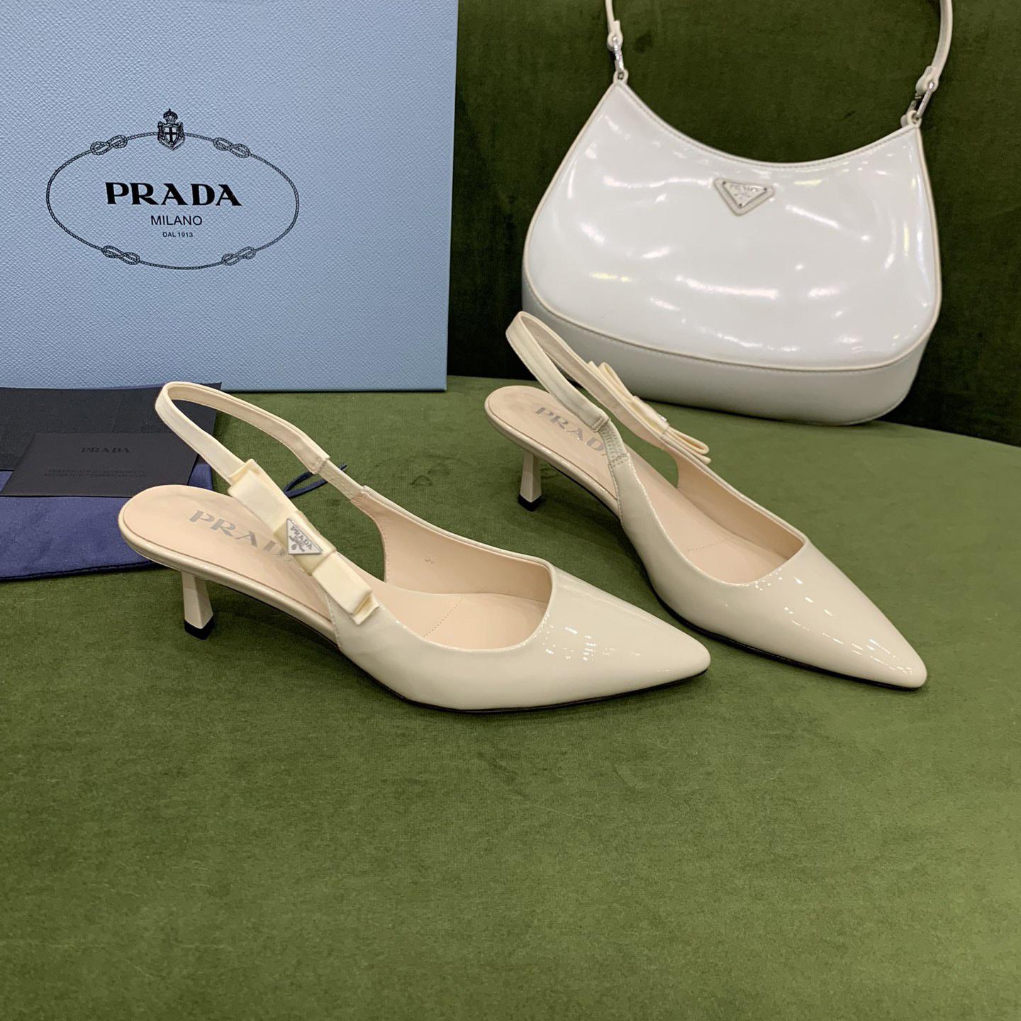 Prada Patent Leather Slingbacks - FashionPlug