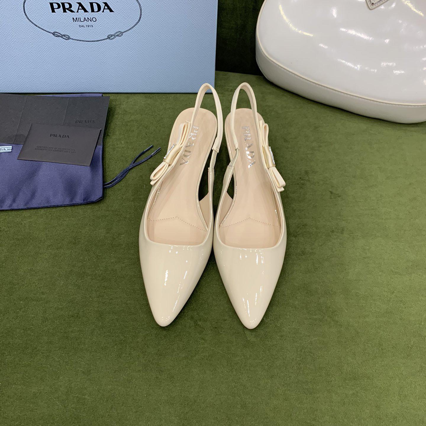 Prada Patent Leather Slingbacks - FashionPlug