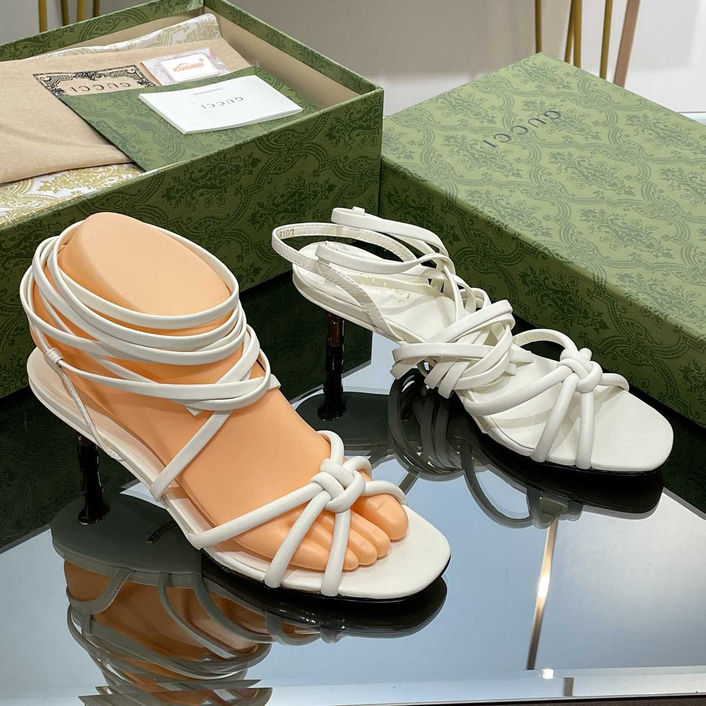 Gucci Women's Strappy Sandal With Bamboo - FashionPlug