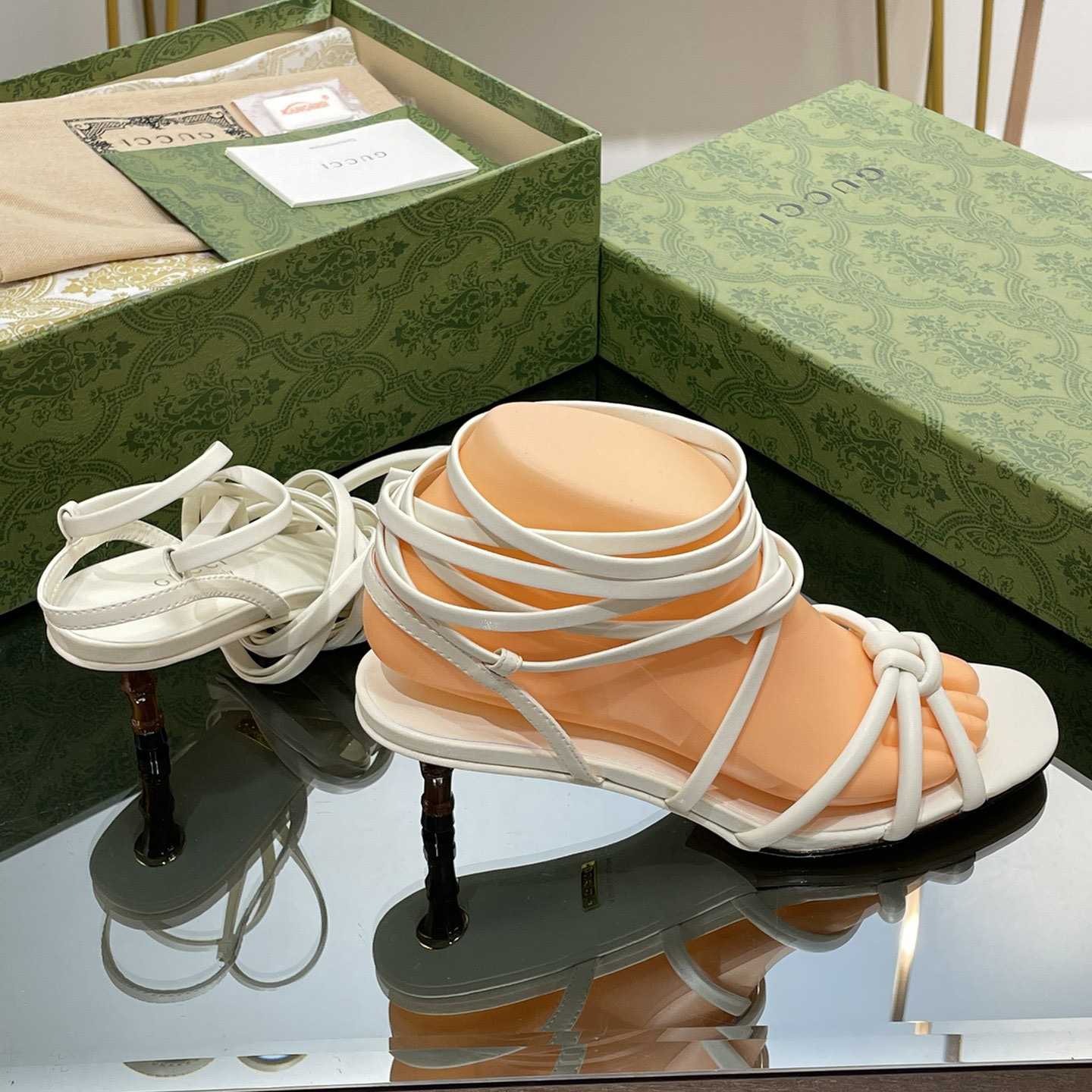 Gucci Women's Strappy Sandal With Bamboo - FashionPlug