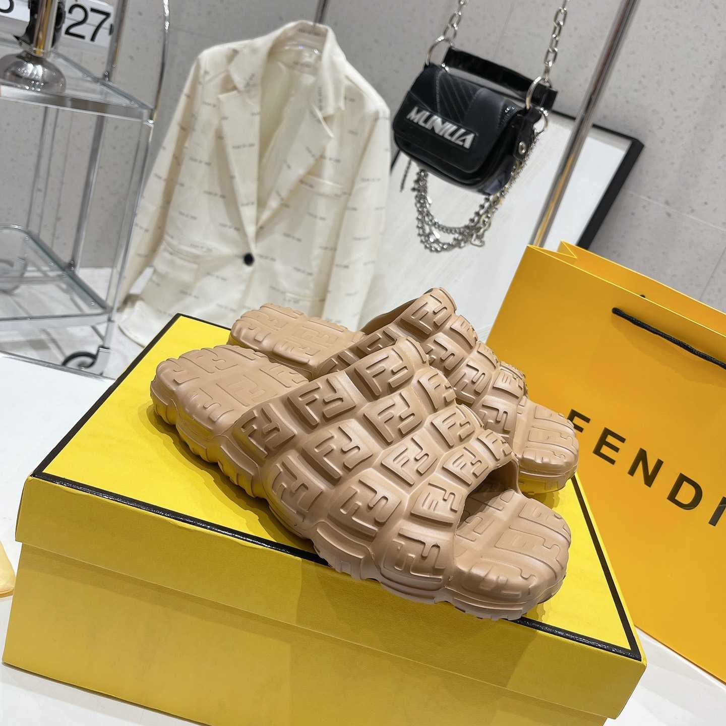 Fendi Cloud Slides Orange Rubber Slides - FashionPlug
