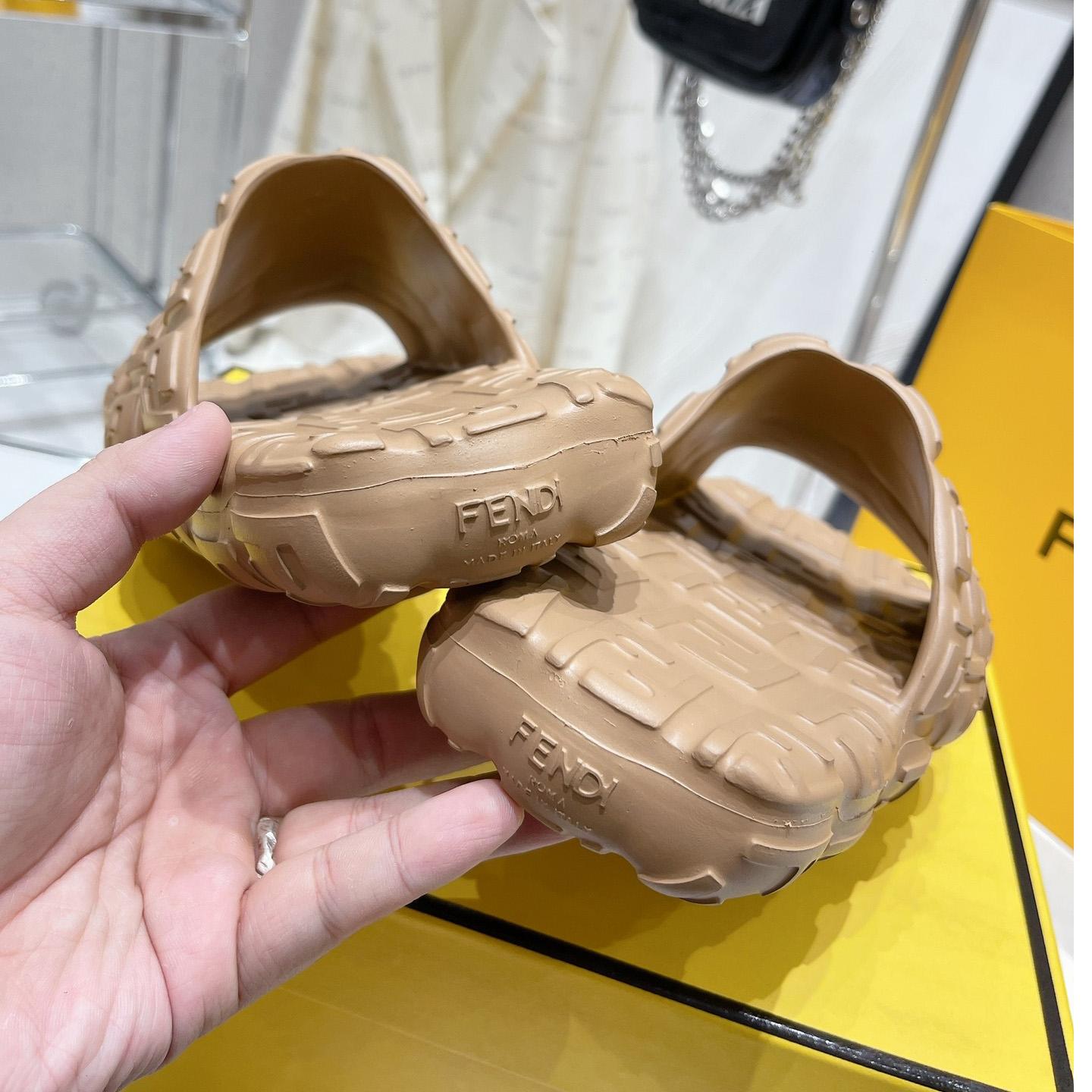 Fendi Cloud Slides Orange Rubber Slides - FashionPlug