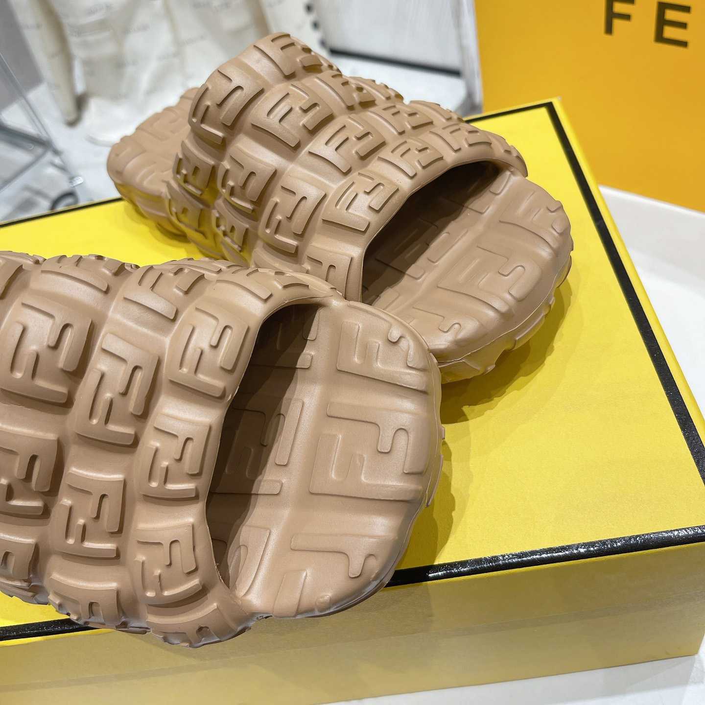 Fendi Cloud Slides Orange Rubber Slides - FashionPlug