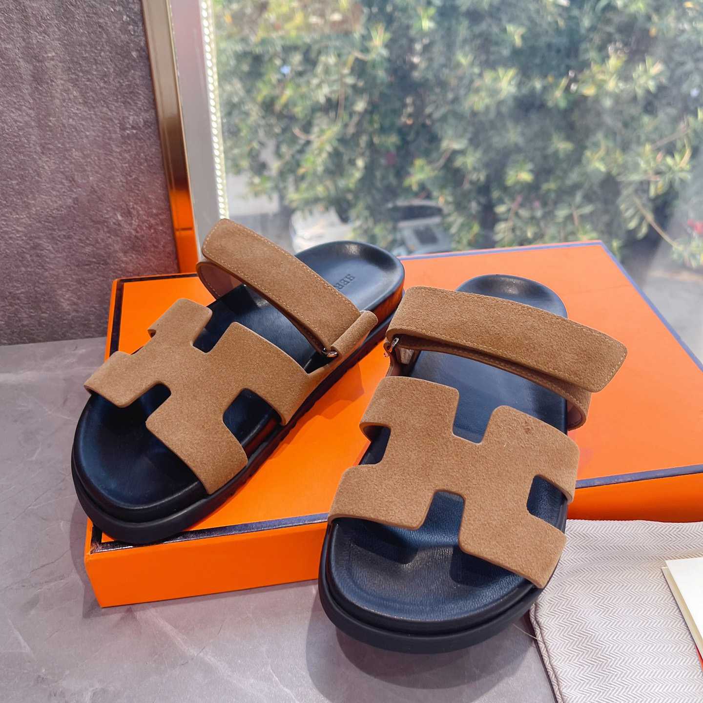 Hermes Authenticated Chypre Sandal  - FashionPlug
