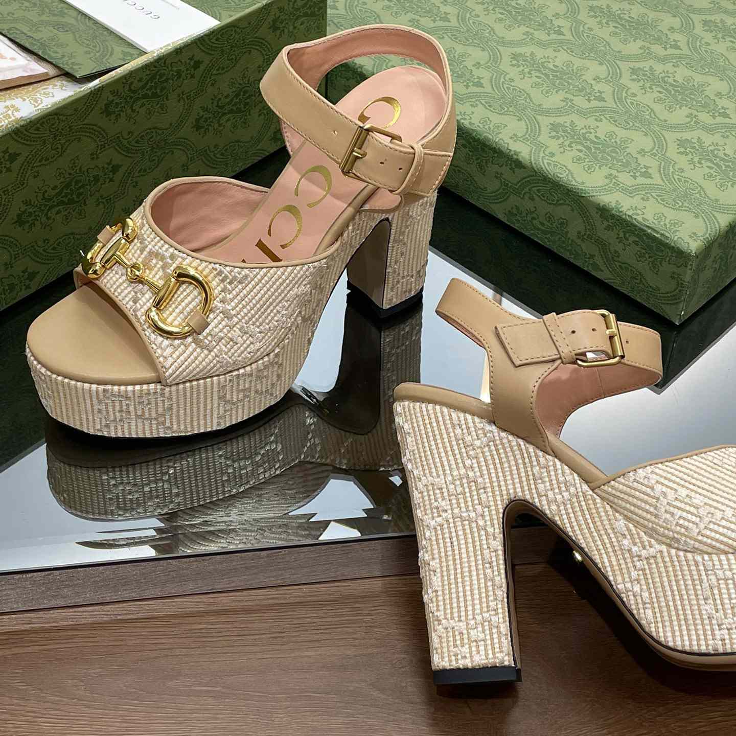 Gucci Women's Horsebit Platform Sandal  - FashionPlug