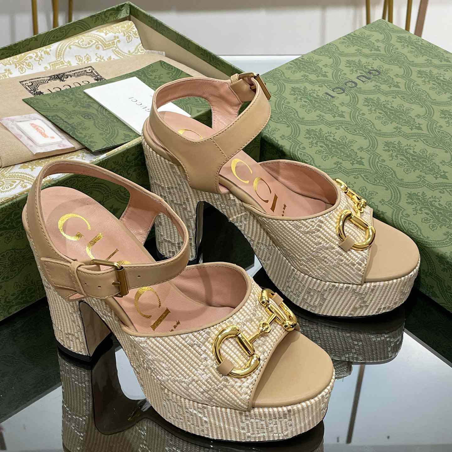 Gucci Women's Horsebit Platform Sandal  - FashionPlug