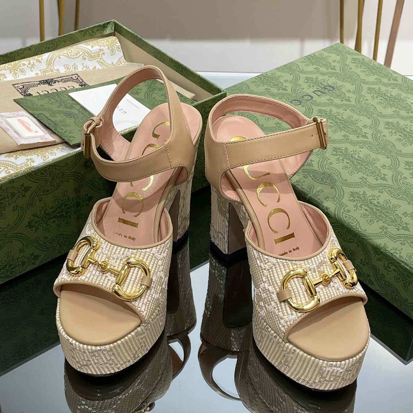 Gucci Women's Horsebit Platform Sandal  - FashionPlug
