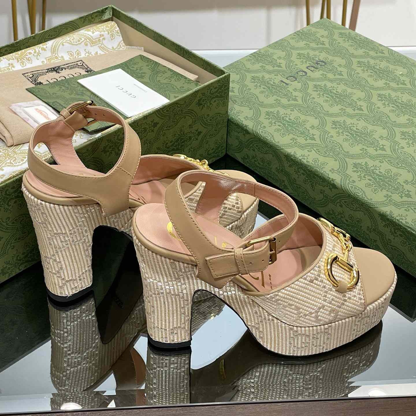 Gucci Women's Horsebit Platform Sandal  - FashionPlug