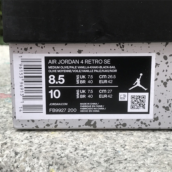 Air Jordan 4 Craft “Olive” Sneaker         FB9927-200  - FashionPlug