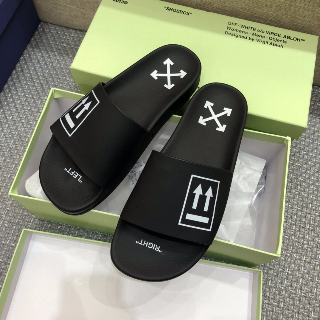 Off White Double Arrow Camouflage Print Slides - FashionPlug