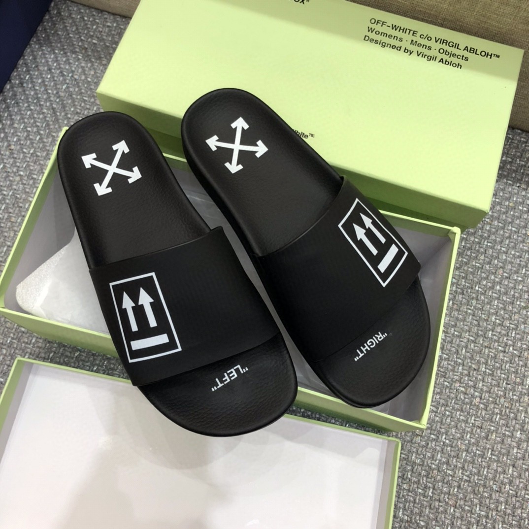 Off White Double Arrow Camouflage Print Slides - FashionPlug