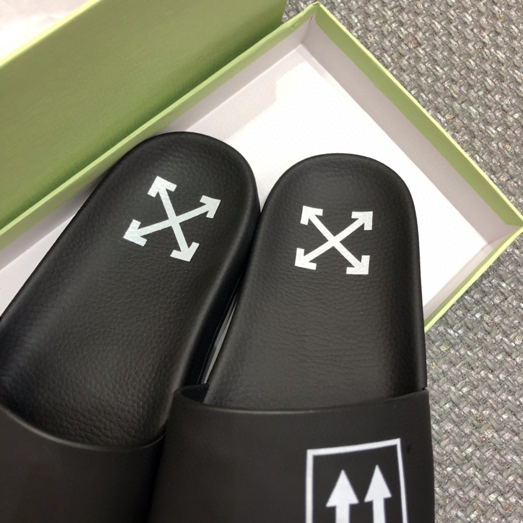 Off White Double Arrow Camouflage Print Slides - FashionPlug