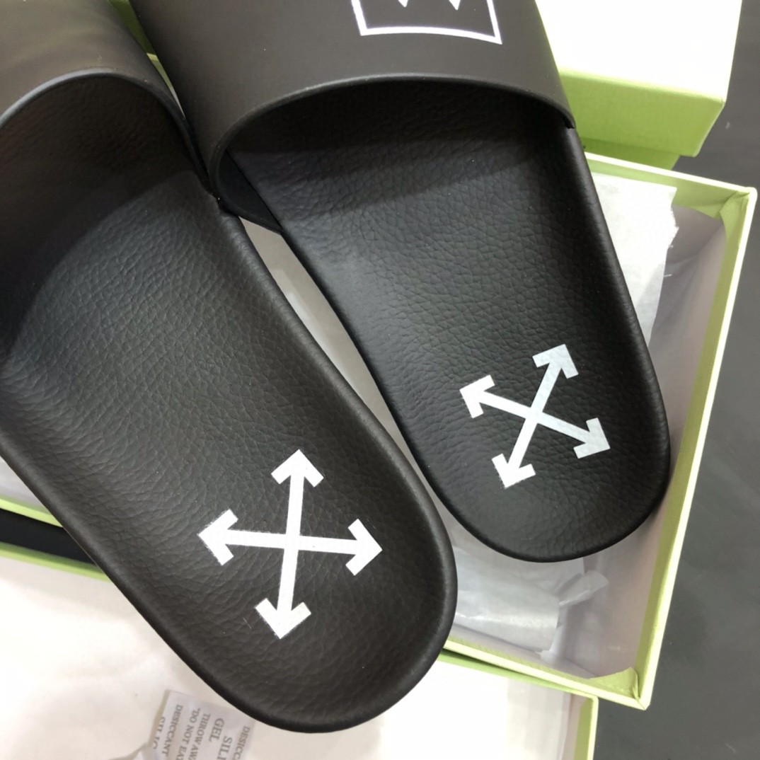 Off White Double Arrow Camouflage Print Slides - FashionPlug