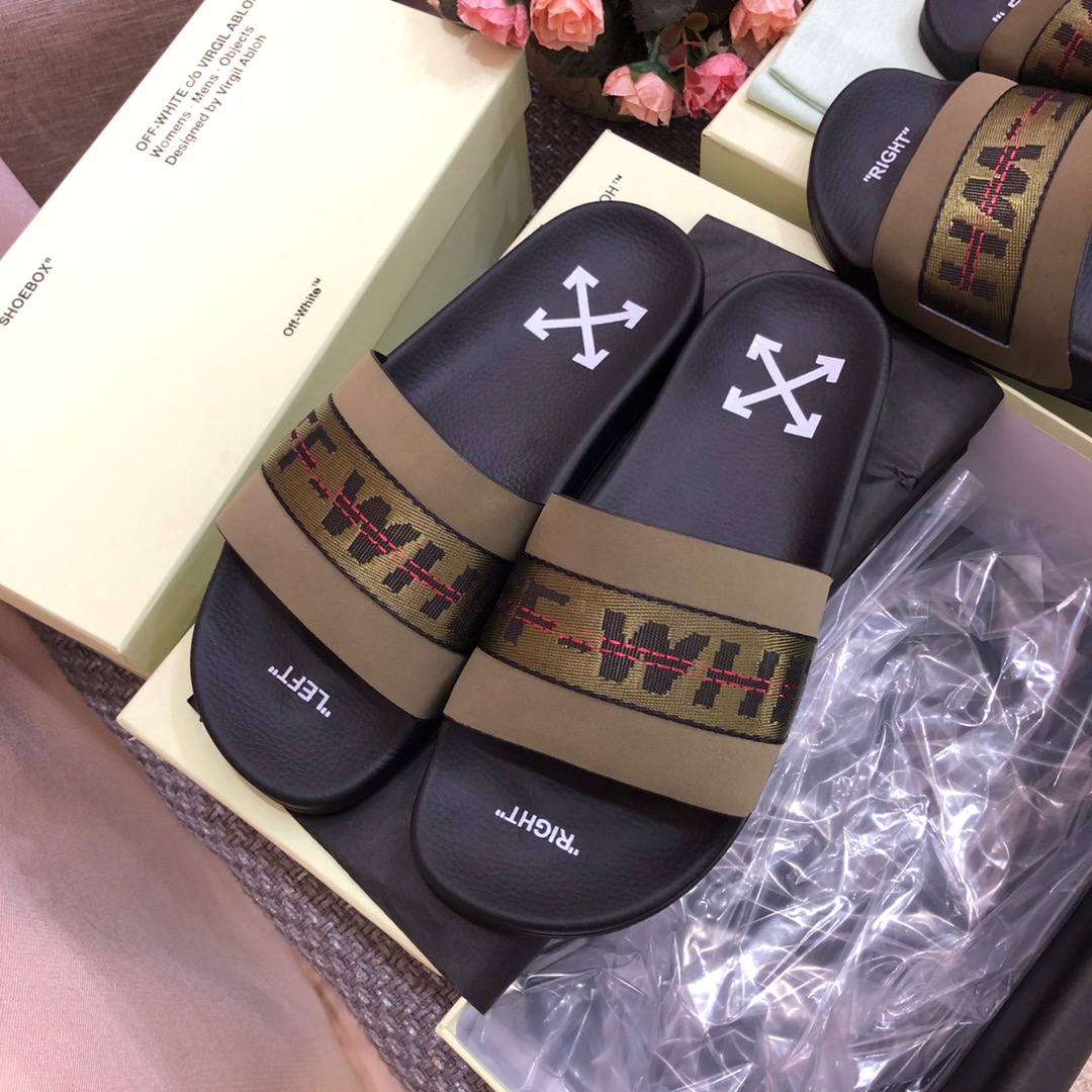 Off White Slides - FashionPlug