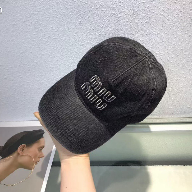 Miu Miu Denim Baseball Cap - FashionPlug