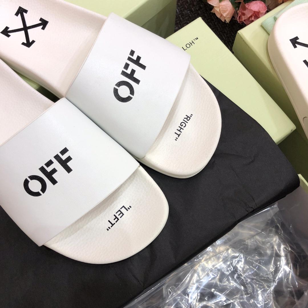 Off White Printed Pool Slider - FashionPlug