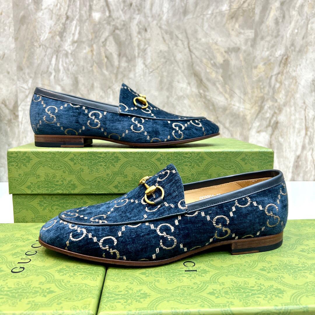 Gucci Men's Gucci Jordaan GG Velvet Loafer(Upon Uk Size) - FashionPlug
