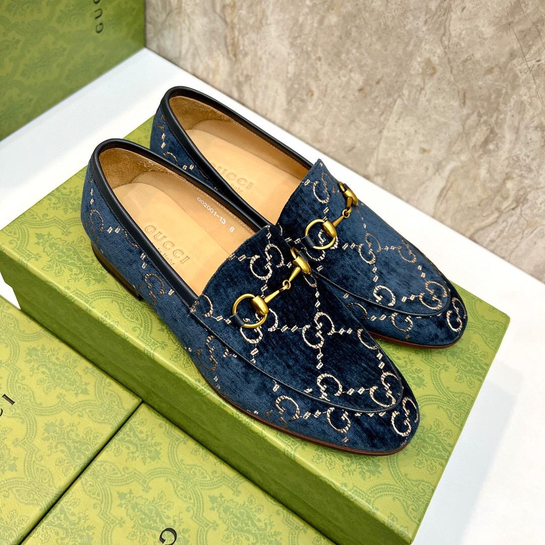 Gucci Men's Gucci Jordaan GG Velvet Loafer(Upon Uk Size) - FashionPlug