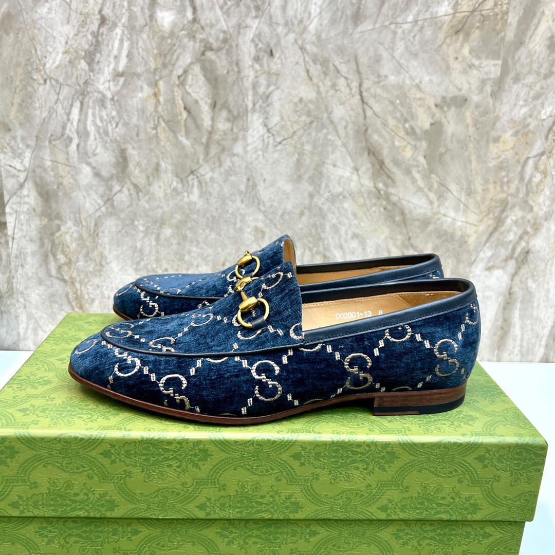 Gucci Men's Gucci Jordaan GG Velvet Loafer(Upon Uk Size) - FashionPlug