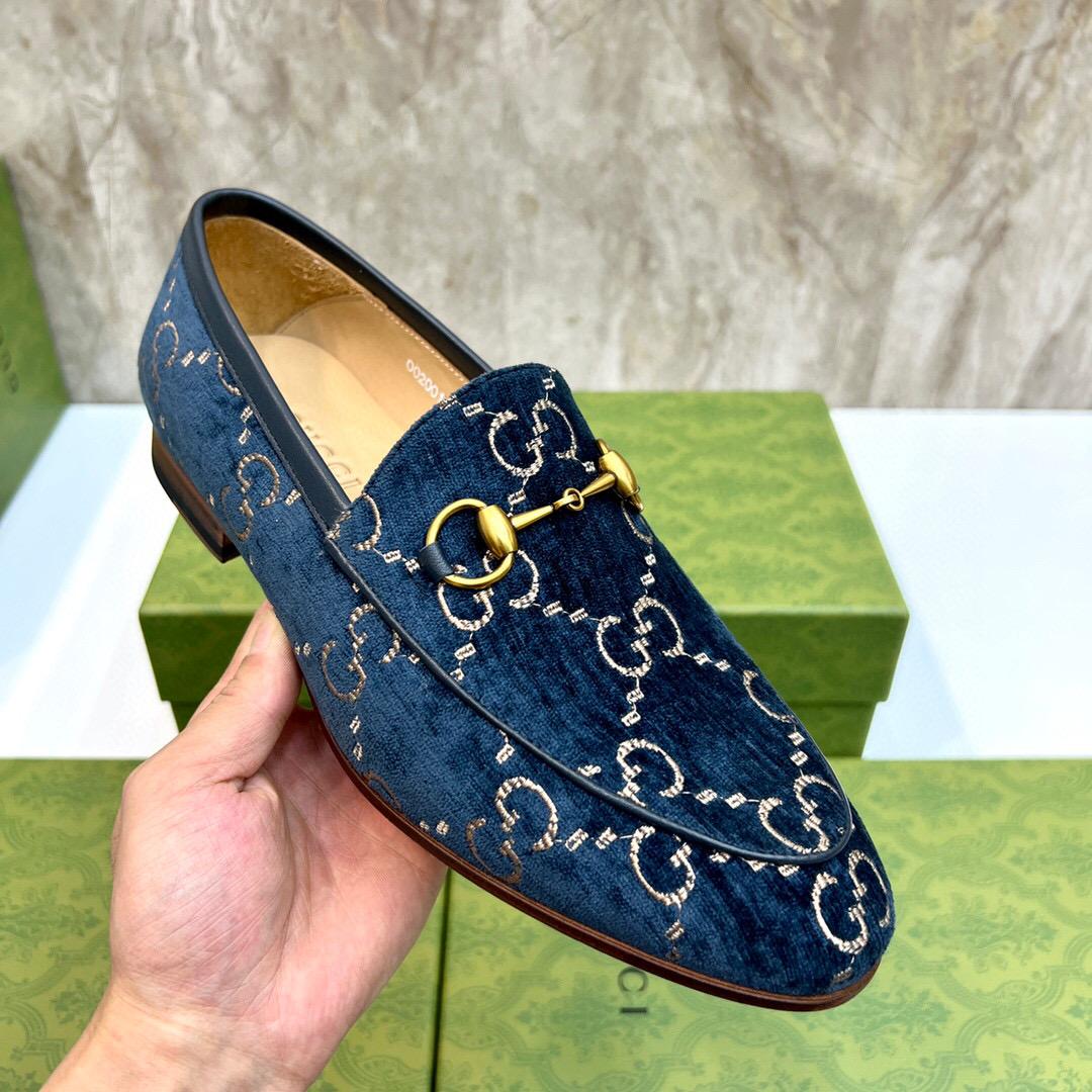 Gucci Men's Gucci Jordaan GG Velvet Loafer(Upon Uk Size) - FashionPlug