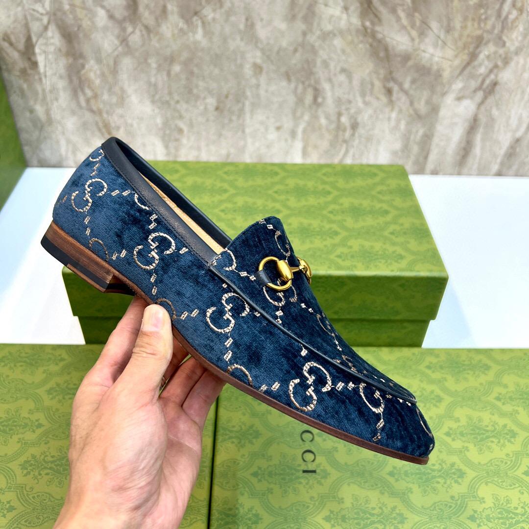 Gucci Men's Gucci Jordaan GG Velvet Loafer(Upon Uk Size) - FashionPlug