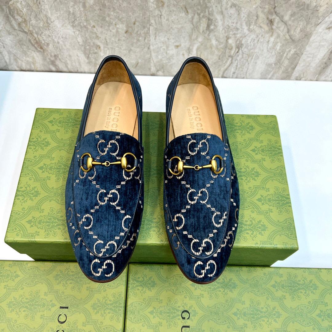 Gucci Men's Gucci Jordaan GG Velvet Loafer(Upon Uk Size) - FashionPlug