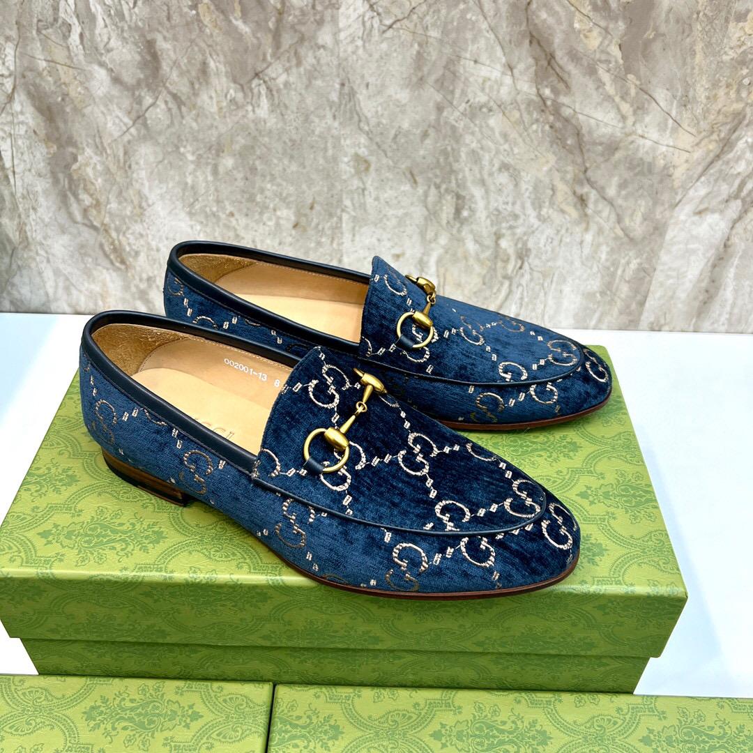 Gucci Men's Gucci Jordaan GG Velvet Loafer(Upon Uk Size) - FashionPlug