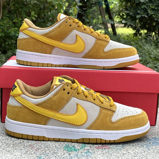 Nike Dunk Low WMNS “Gold Suede” Sneaker       DV7411-200 - FashionPlug